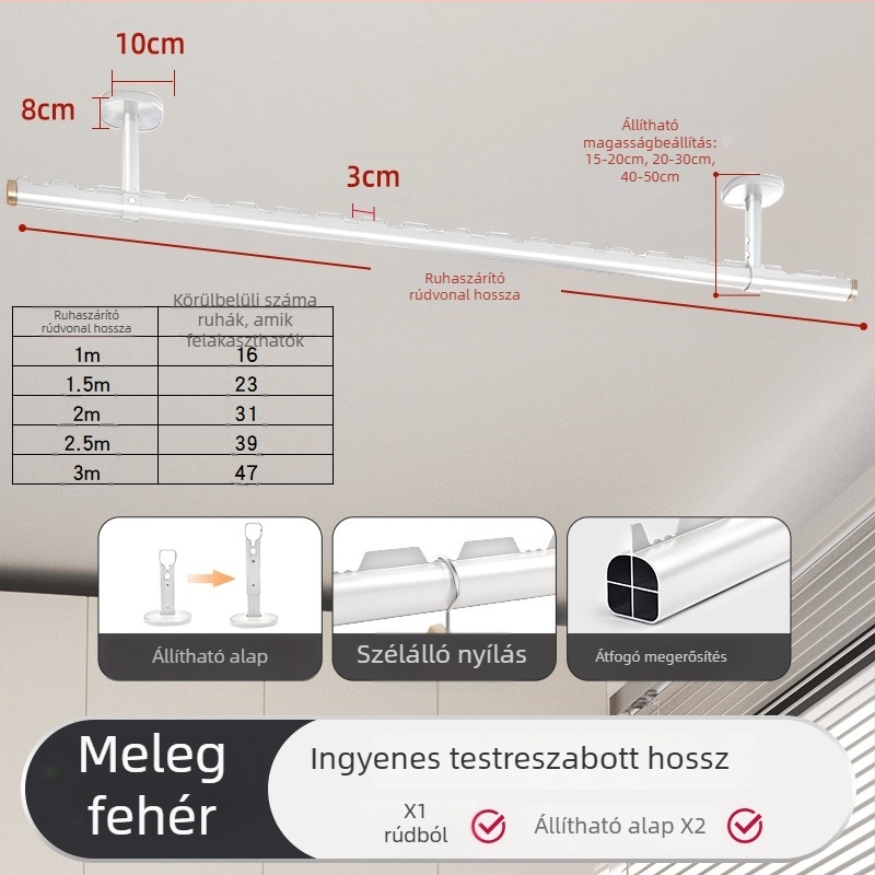 Fém ruhaszárító rúd – hálószoba számára, bevezetés 2024, East tai, modern minimalista stílus