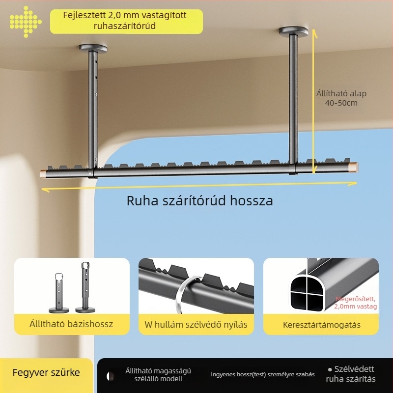 Fém ruhaszárító rúd – hálószoba számára, bevezetés 2024, East tai, modern minimalista stílus