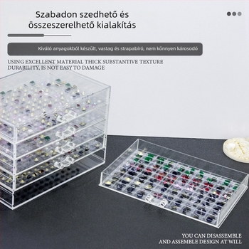 GNDG Körömdísz doboz, műanyag, OEM, nettó tömeg 1026 g