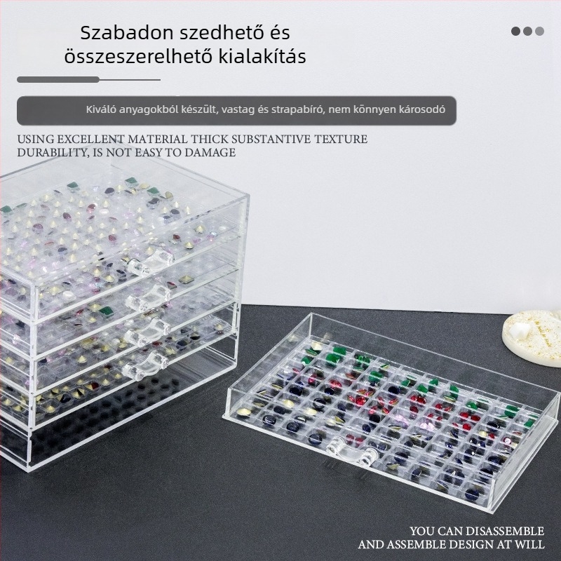 GNDG Körömdísz doboz, műanyag, OEM, nettó tömeg 1026 g