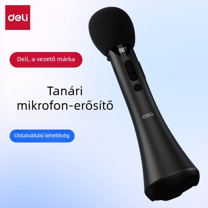 Kézben tartható karaoké erősítő beépített mikrofonnal — modell L-698, 15W kimenet, cserélhető elem, üzemidő több mint 12 óra, 5V tápegység