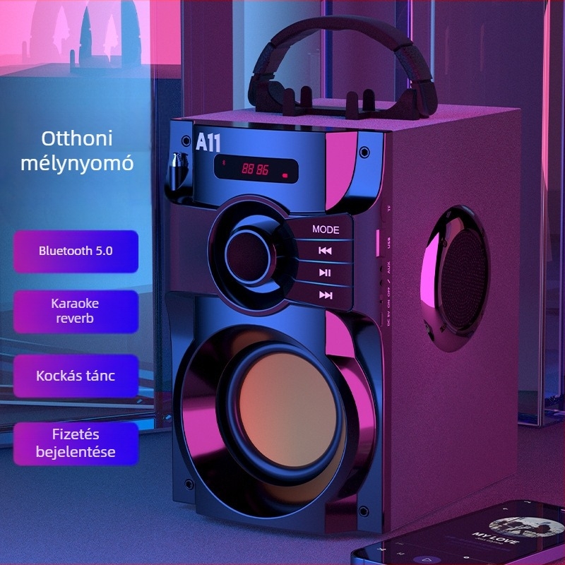 Hordozható Bluetooth hangszóró beépített akkumulátorral 2000-4000 mAh | Bluetooth 4.2 | Frekvencia-válasz 40 Hz-20 kHz | SNR >= 75 dB | Hatótáv 10 m-ig