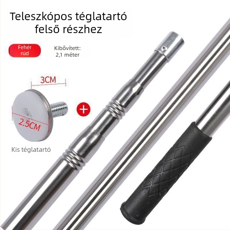 Rozsdamentes acélból készült teleszkópos fürdőszobai oszlop a balkonon történő ruhaszárításhoz