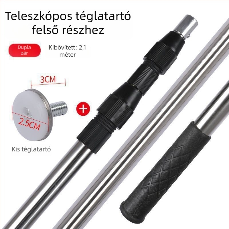 Rozsdamentes acélból készült teleszkópos fürdőszobai oszlop a balkonon történő ruhaszárításhoz