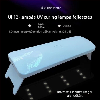 UV-gyógyító lámpa körmök és kijelzőfóliákhoz, összecsukható, gyors száradás, modell A-101
