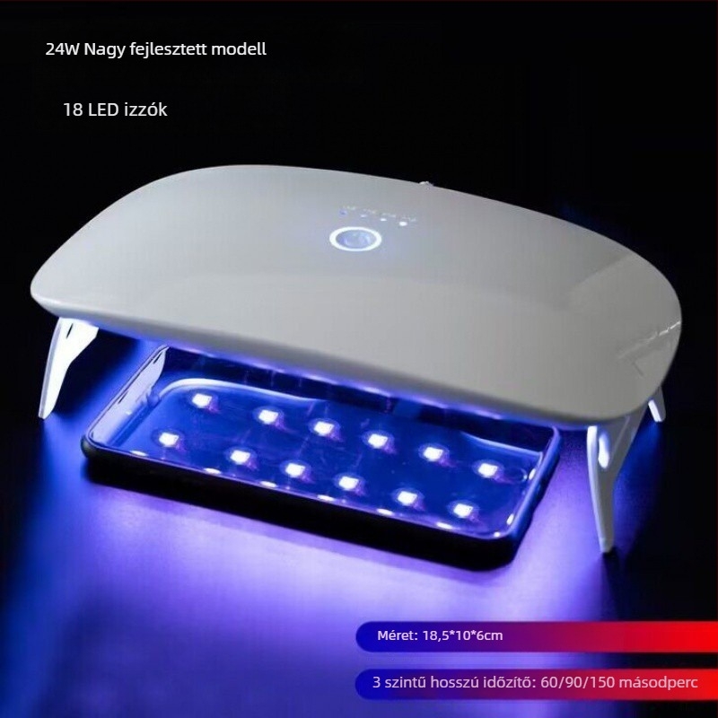 UV-gyógyító lámpa körmök és kijelzőfóliákhoz, összecsukható, gyors száradás, modell A-101