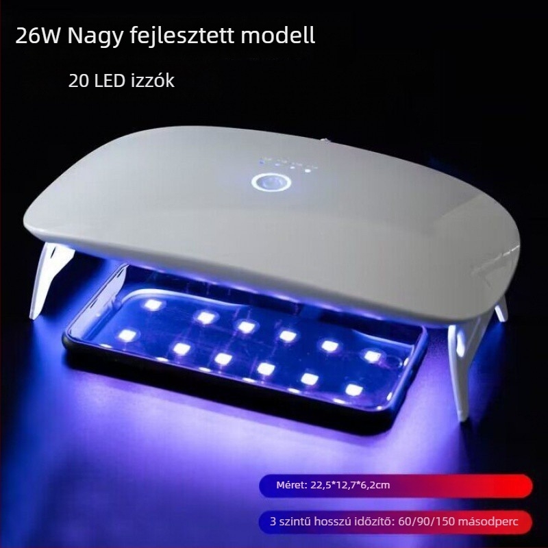 UV-gyógyító lámpa körmök és kijelzőfóliákhoz, összecsukható, gyors száradás, modell A-101