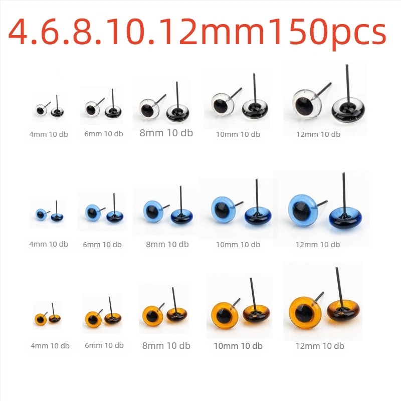 Baba üvegszemek készlet, 120 db, babák és plüssmackók számára, magas hőmérsékleten égetve