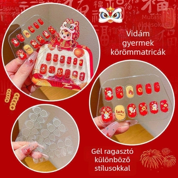 Gyerekeknek szóló körömdíszítő matricák - Hercegnő minta, Karácsonyi stílus, Gyártási szám ym4748