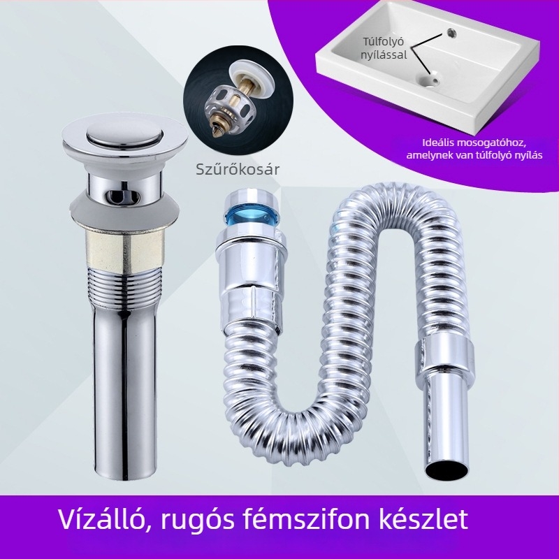 Rozsdamentes acél mosogatólefolyó (S-alakú) – Yayil, modern és egyszerű stílus, testreszabható feldolgozás, magáncímkére kész