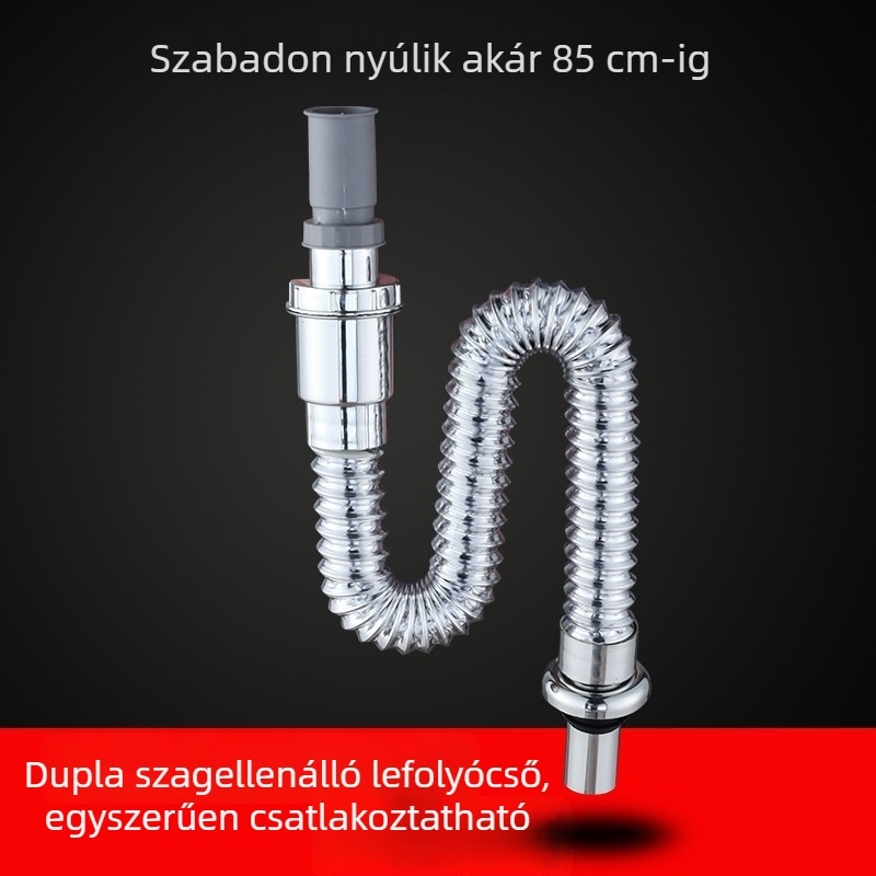 Rozsdamentes acél mosogatólefolyó (S-alakú) – Yayil, modern és egyszerű stílus, testreszabható feldolgozás, magáncímkére kész