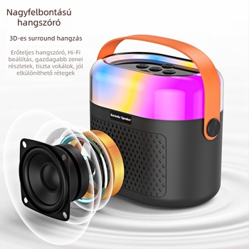 Bluetooth Karaoke hangszóró RGB világítással és beépített mikrofonnal - 5W, BT 5.3, beépített akkumulátor 1200–2000mAh