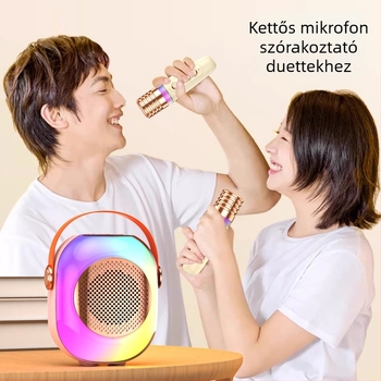 Bluetooth hangszóró RGB világítással és karaoke mikrofon készlet - 5W, Bluetooth 5.3, 60Hz-15kHz, 10m hatótáv, beépített 1000-1200mAh akkumulátor