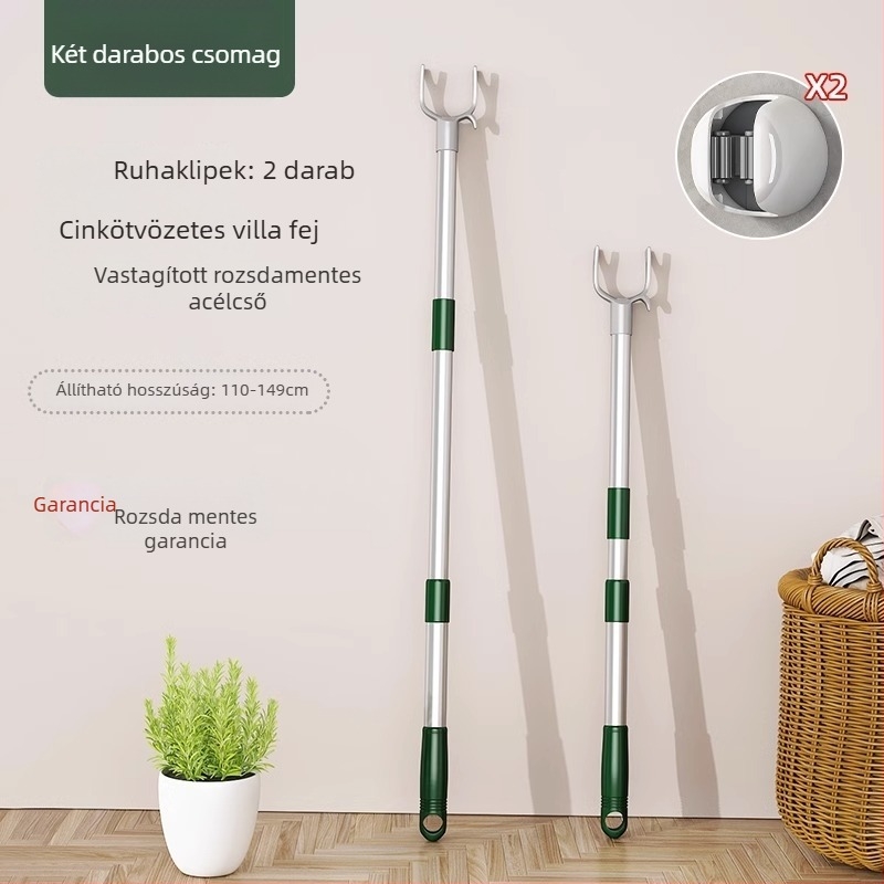 Rozsdamentes acélból készült ruhaszárító rúd, teleszkópos, ruhák és ágyneműk szárítására, modern minimalist stílus, Chef Joon márka