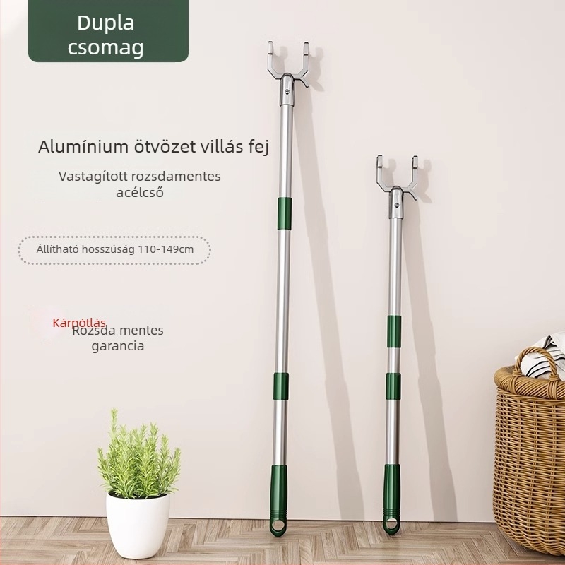 Rozsdamentes acélból készült ruhaszárító rúd, teleszkópos, ruhák és ágyneműk szárítására, modern minimalist stílus, Chef Joon márka