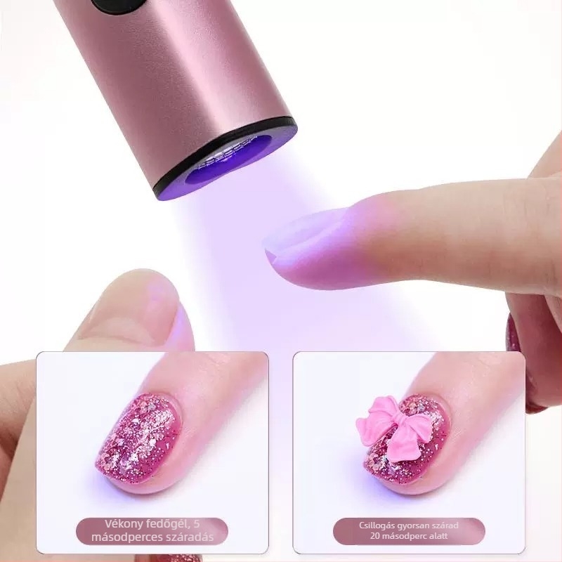Nail Art One-Word lámpa, szív alakú design, test teljes alumínium ötvözetből, vezeték nélküli energia-tárolás