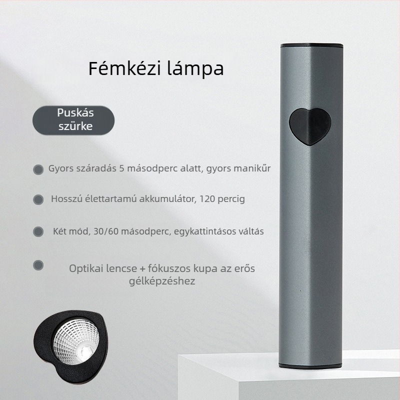 Nail Art One-Word lámpa, szív alakú design, test teljes alumínium ötvözetből, vezeték nélküli energia-tárolás