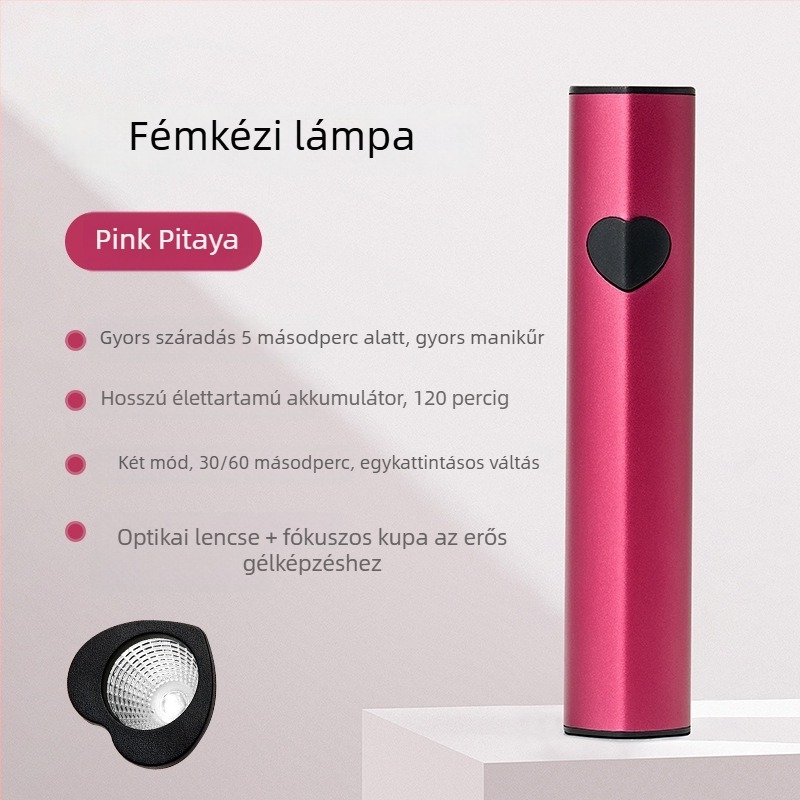 Nail Art One-Word lámpa, szív alakú design, test teljes alumínium ötvözetből, vezeték nélküli energia-tárolás