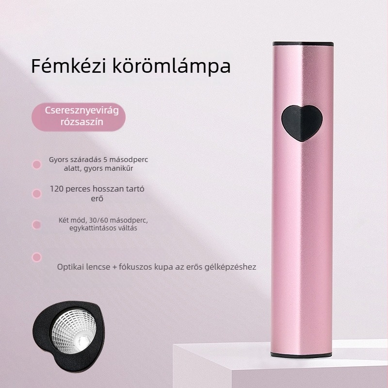 Nail Art One-Word lámpa, szív alakú design, test teljes alumínium ötvözetből, vezeték nélküli energia-tárolás