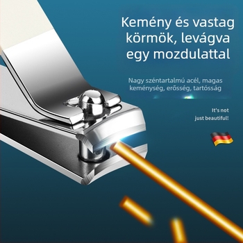 Hordozható nagy körömvágó készlet lapos szájjal, üveg reszelővel a dobozban – műanyag + rozsdamentes acél