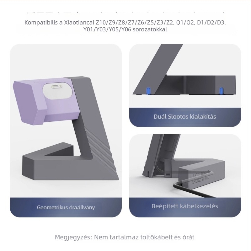 Little Genius telefonos óra töltőállvány Z10/Z9/Z8 – Geometriai tartó D5 sorozat, méretek 25×12×6, tömeg 170 g