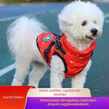 Kutyapamut téli kabát, fleeces béléssel, vízálló, fényvisszaverő pántokkal