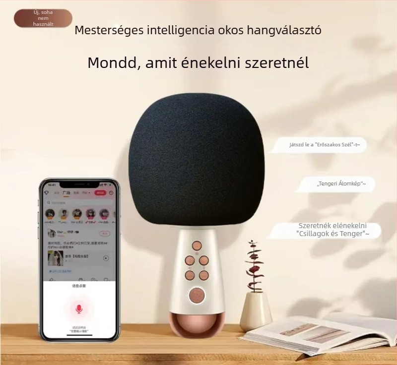 G2 mobil karaoke mikrofon beépített hangkártyával, szuperkardioid irányultságú, Bluetooth 5.0, 6-8 óra üzemidő