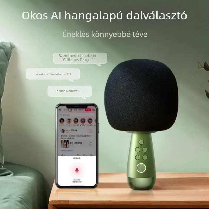G2 mobil karaoke mikrofon beépített hangkártyával, szuperkardioid irányultságú, Bluetooth 5.0, 6-8 óra üzemidő