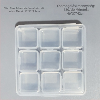 12 rekeszes átlátszó ékszer- és manikűr tároló doboz, független rács kialakítással, multifunkcionális