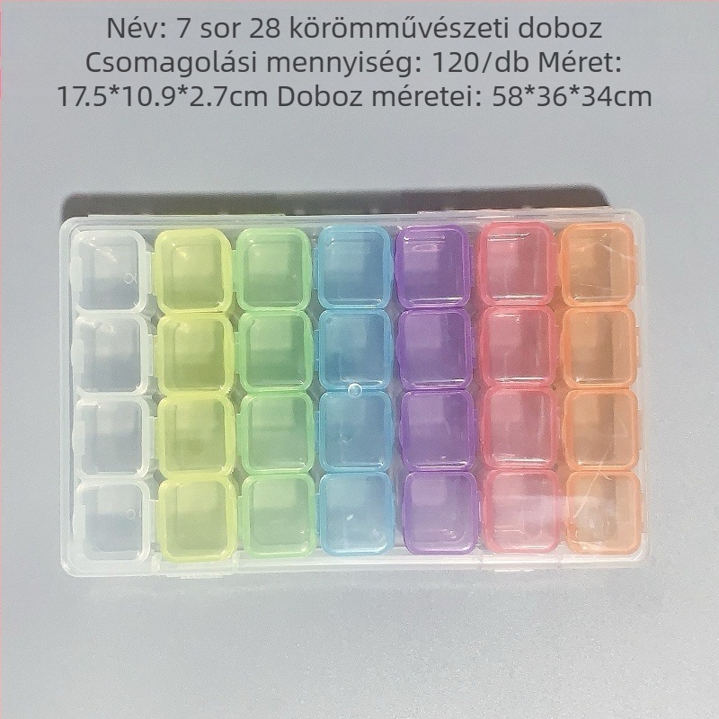 12 rekeszes átlátszó ékszer- és manikűr tároló doboz, független rács kialakítással, multifunkcionális