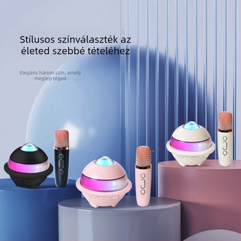 Minden egyben karaoke Bluetooth hangszóró csillagos égbolt megvilágítással, mikrofon, 5W, IPX4, beépített akkumulátor