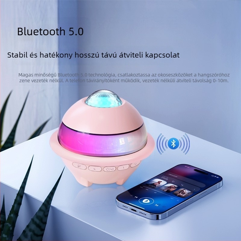 Minden egyben karaoke Bluetooth hangszóró csillagos égbolt megvilágítással, mikrofon, 5W, IPX4, beépített akkumulátor
