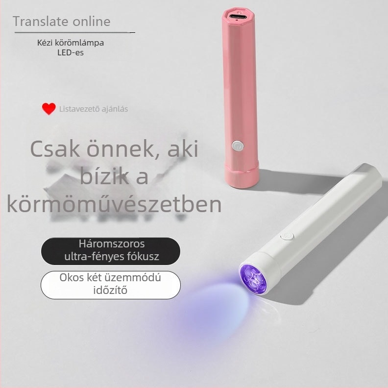 Kézi manikűr lámpa, újratölthető LED-szárító fény, gyors száradás