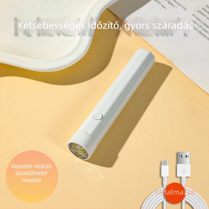 Kézi manikűr lámpa, újratölthető LED-szárító fény, gyors száradás