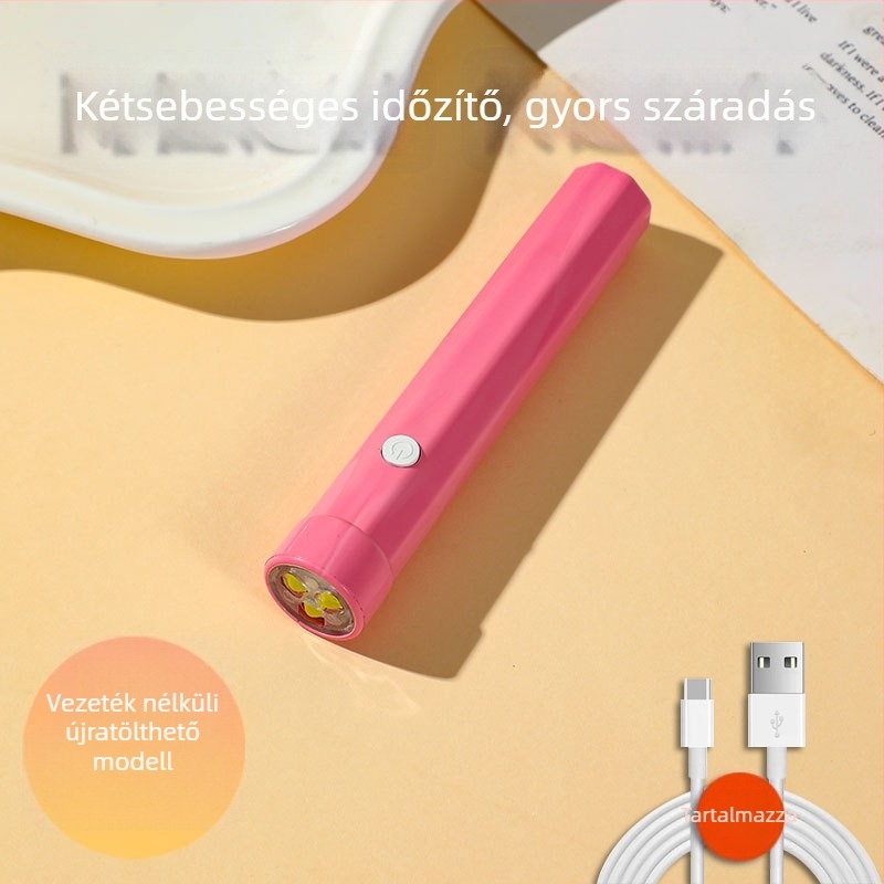 Kézi manikűr lámpa, újratölthető LED-szárító fény, gyors száradás