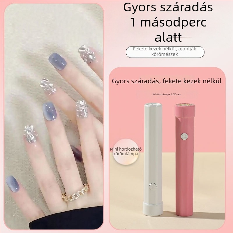 Kézi manikűr lámpa, újratölthető LED-szárító fény, gyors száradás