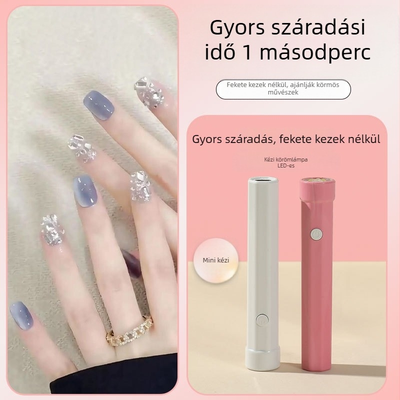 Kézi manikűr lámpa, újratölthető LED-szárító fény, gyors száradás