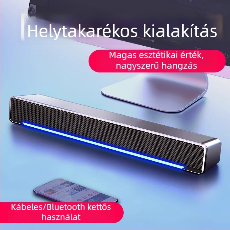 Asztali számítógéphez USB-s és Bluetoothos hangfalak beépített mikrofonnal és mélynyomóval, 2.0