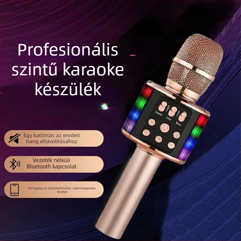 Vezeték nélküli karaoke hangrendszer mikrofonnal, modell Q98, Bluetooth 5.0, 5 W, frekvenciaátvitel 100 Hz–20 kHz, akkumulátor 1000–1200 mAh