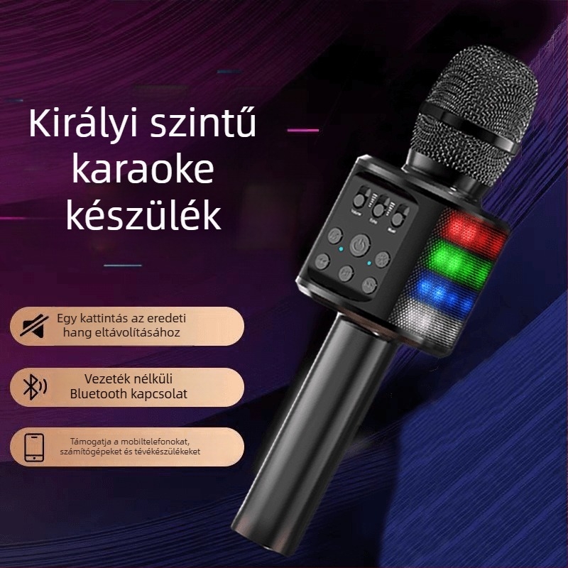 Vezeték nélküli karaoke hangrendszer mikrofonnal, modell Q98, Bluetooth 5.0, 5 W, frekvenciaátvitel 100 Hz–20 kHz, akkumulátor 1000–1200 mAh