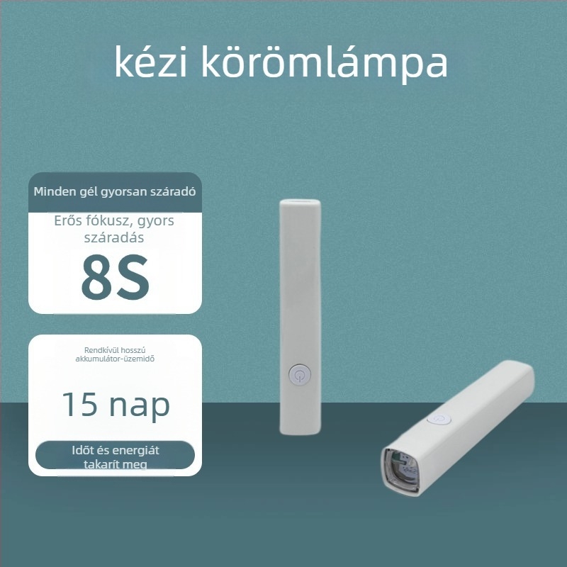 Kézben tartható körömlámpa egyvonalas kialakítású, belföldi márkájú, általános használatra, újratölthető