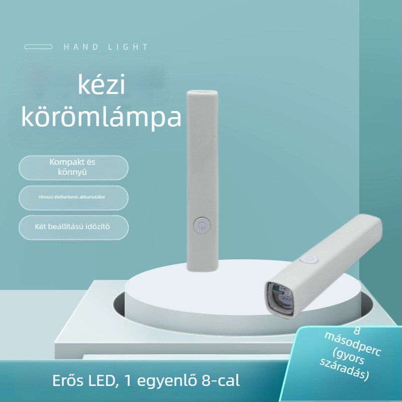 Kézben tartható körömlámpa egyvonalas kialakítású, belföldi márkájú, általános használatra, újratölthető