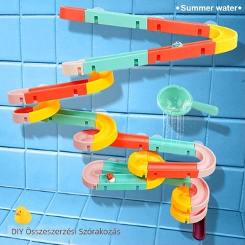Műanyag fürdőszobai pályás játék DIY golyócsúszdával, 3C tanúsítvány, 4–6 éveseknek