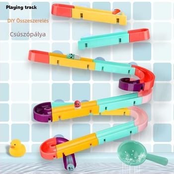 Műanyag fürdőszobai pályás játék DIY golyócsúszdával, 3C tanúsítvány, 4–6 éveseknek