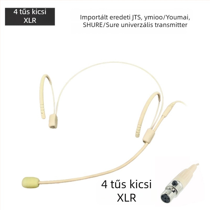 Vezeték nélküli fejhallgató-mikrofon rendszer vevővel, omnidirekcionális mikrofon, frekvenciatartomány 100 Hz–20 kHz, SNR ≥75 dB, névleges teljesítmény 20 mW, működési feszültség 1–9 V