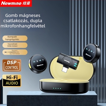 Newman MC212 Lavalier Mikrofon interjúkhoz és élő adásokhoz – frekvenciatartomány 20 Hz–20 kHz, SNR ≥95 dB, beépített akkumulátor 50–100 mAh, üzemidő 3–6 óra