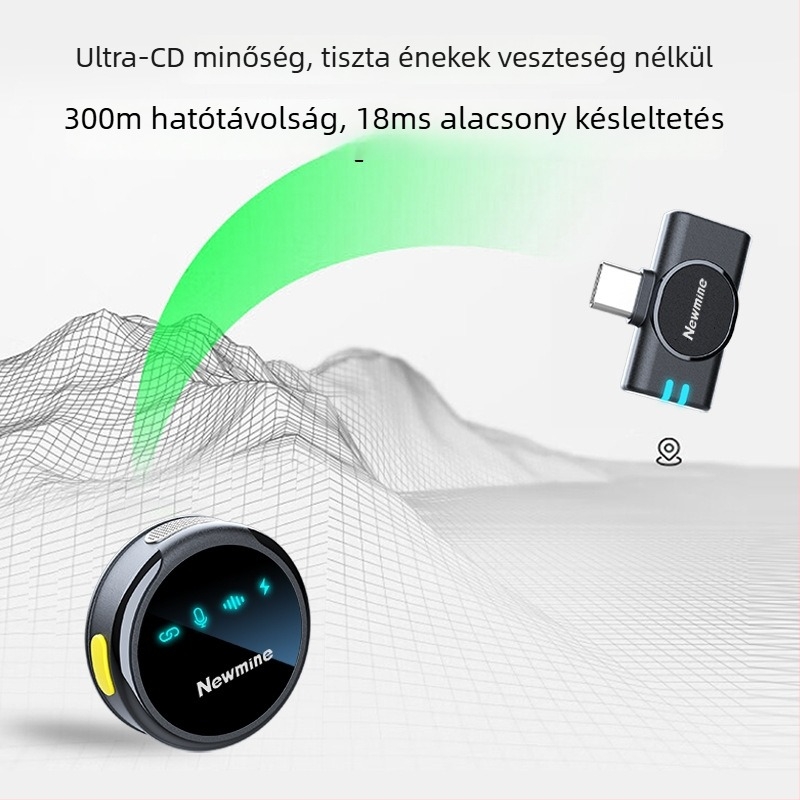 Newman MC212 Lavalier Mikrofon interjúkhoz és élő adásokhoz – frekvenciatartomány 20 Hz–20 kHz, SNR ≥95 dB, beépített akkumulátor 50–100 mAh, üzemidő 3–6 óra