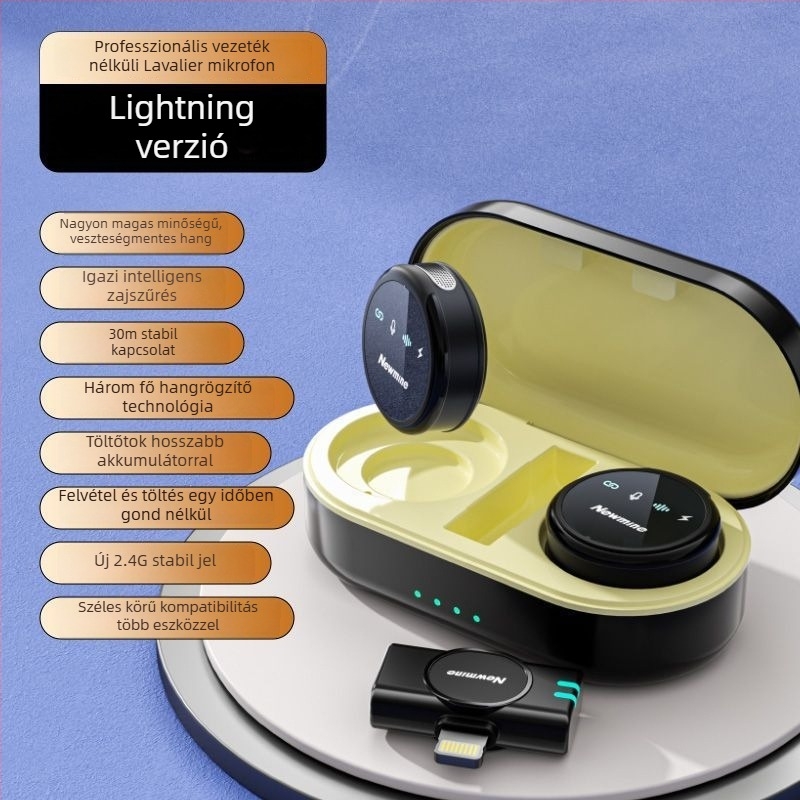 Newman MC212 Lavalier Mikrofon interjúkhoz és élő adásokhoz – frekvenciatartomány 20 Hz–20 kHz, SNR ≥95 dB, beépített akkumulátor 50–100 mAh, üzemidő 3–6 óra