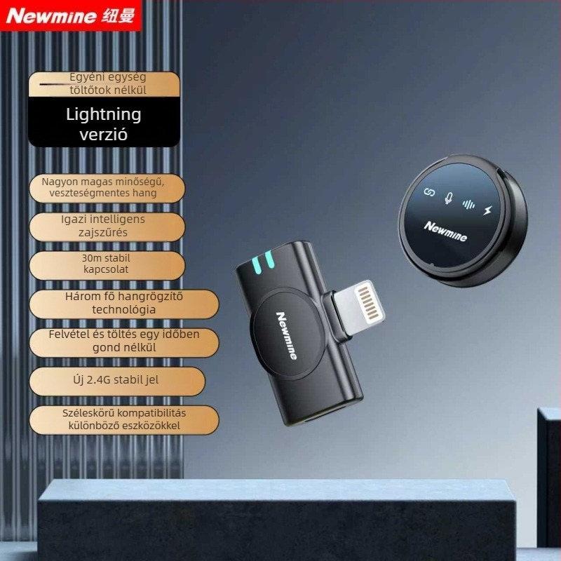 Newman MC212 Lavalier Mikrofon interjúkhoz és élő adásokhoz – frekvenciatartomány 20 Hz–20 kHz, SNR ≥95 dB, beépített akkumulátor 50–100 mAh, üzemidő 3–6 óra