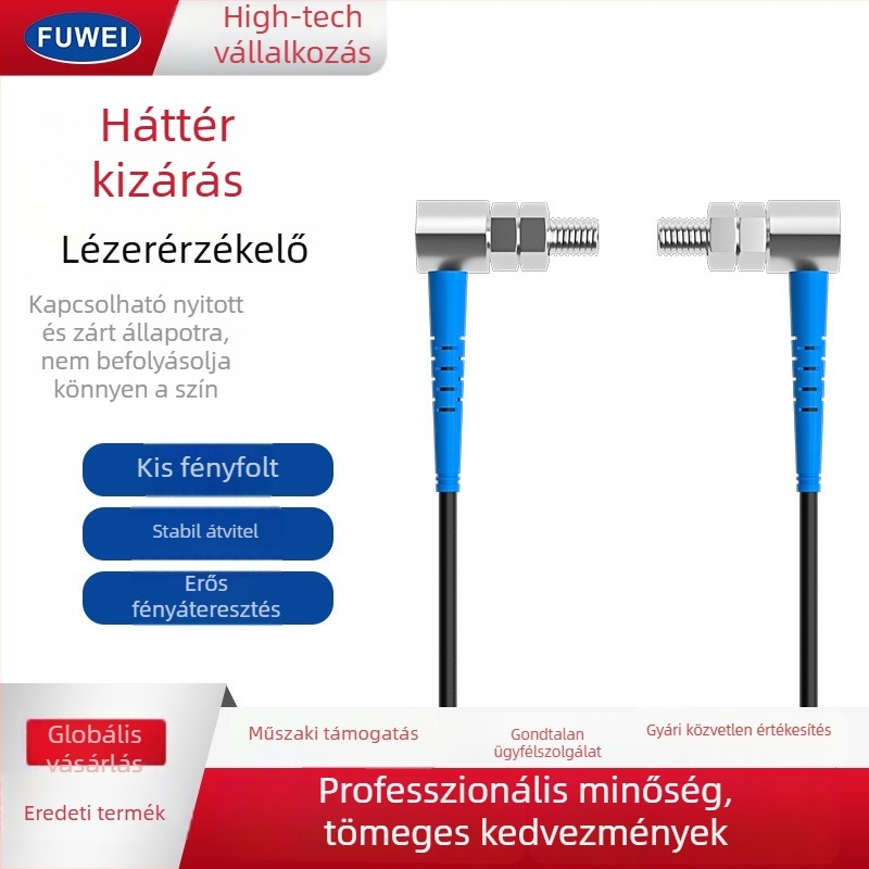 FUWEI lézeres távolságmérő szenzor, 20 m hatótáv, derékszögű elrendezés, modell FJT04-20N-TZ, IP65